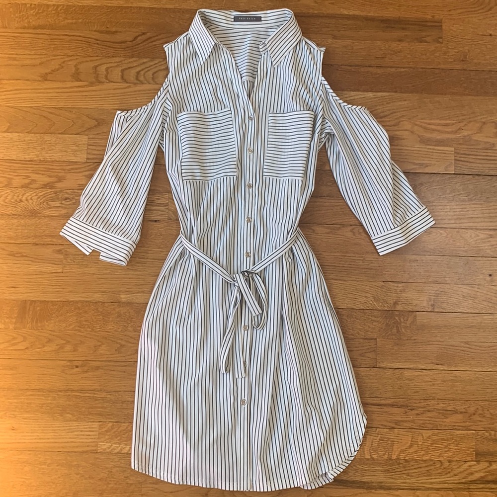 Black and White Pinstriped Dress